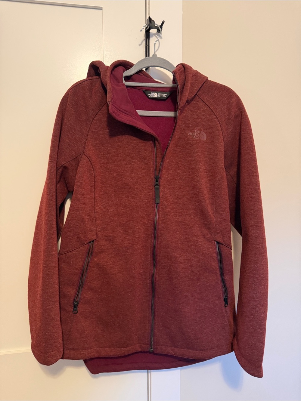 The North Face Women’s Hooded Zip Jacket in Maroon